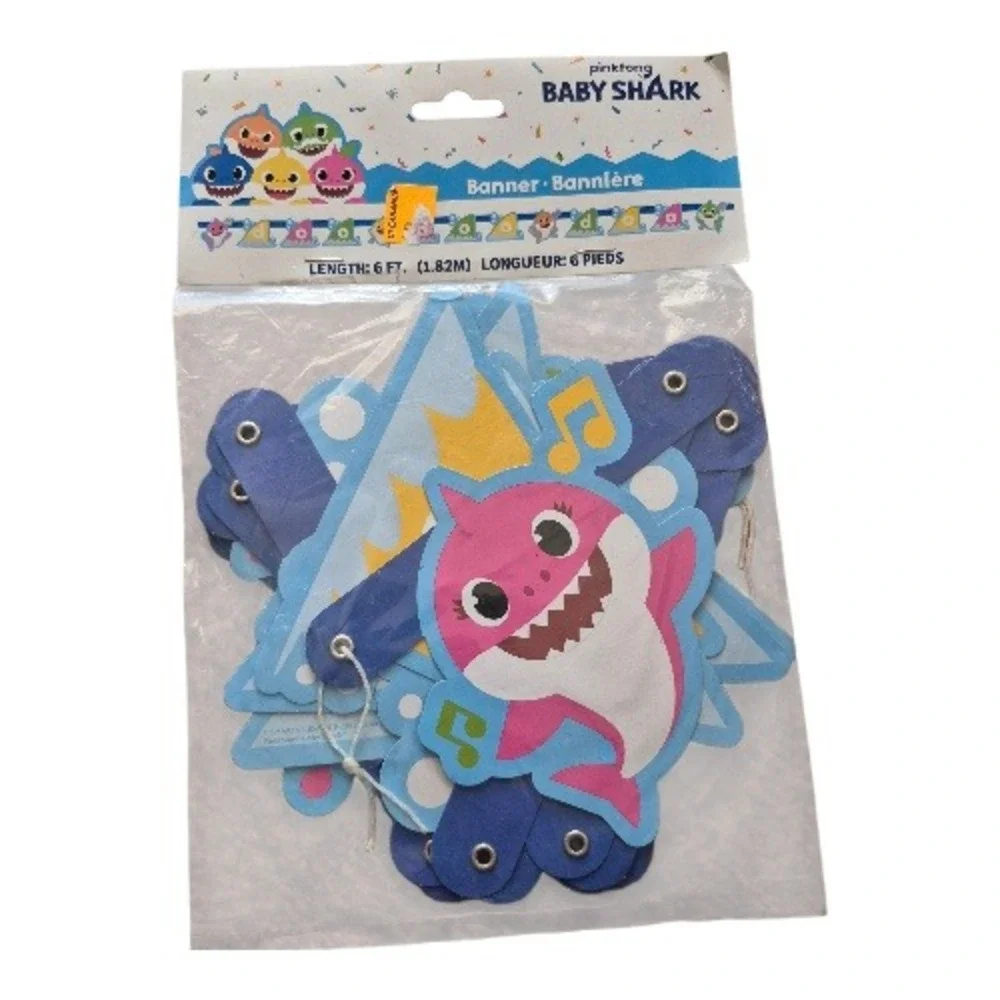 Baby Shark Party Decorations Lot of 9 Bundle Banner Table‎ Cover Hanging Decor